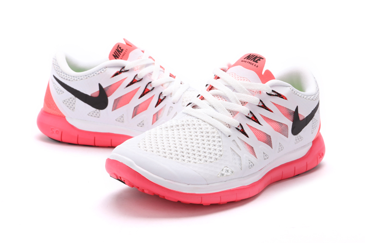 Nouveau Nike Free 5.0 femmes plus de blanc noir rose (1)